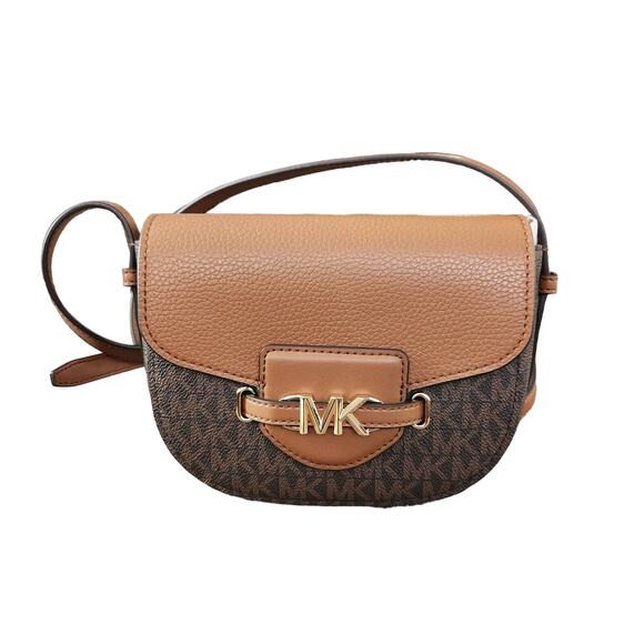 Michael Kors Reed - Small Logo & Leather Saddle/Crossbody Bag - NWT Purse - Picture 1 of 5